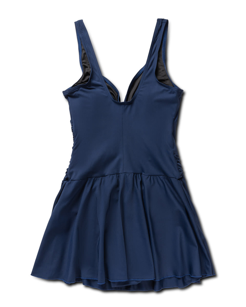 Panos Emporio Venezia Swim Dress Elegant Draped Swimsuit with Skirt | Timeless Shaping Design panos.com Panos Emporio Venezia Swim Dress Elegant Draped Swimsuit with Skirt | Timeless Shaping Design panos.com
